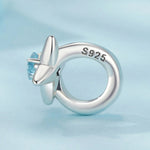 Airplane & Blue Star Crystal Charm