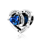 Always My Mother, Forever My Friend Birthstone Heart Charm