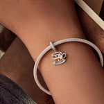 Amber Coffee Cup & Saucer Dangle Charm