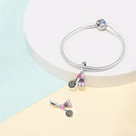 Badminton Racket & Birdie Dangle Charm