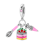 Baking Lover’s Cake, Whisk & Icing Triple Dangle Charm