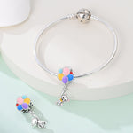 Balloon Bear with Colorful Balloons Dangle Charm