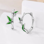 Bamboo Leaf Hoop Earrings