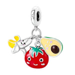 Banana Strawberry and Avocado Triple Dangle Charm