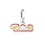 Barcelona-Catalunya Race Track with Spanish Flag Colors Dangle Charm