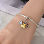 Belle with Yellow Dress, Rose, & Teapot Dangle Charm