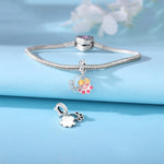 Best Friend Colorful Pawprint Dangle Charm