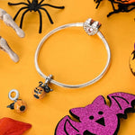Black Cat on Pumpkin Dangle Charm