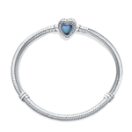 Blue Heart Gemstone Clasp Bracelet