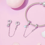 Bunny & Heart Dangle Safety Chain Charm
