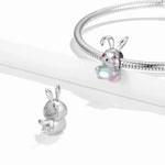 Bunny with Pink Gemstone Charm