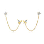 Butterfly and Star Chain Earrings