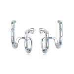 Celestial Curve Sterling Silver Hoops