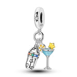 Cocktail Shaker & Martini Glass Dangle Charm