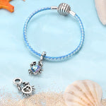 Crab with Heart-Shaped Crystal Dangle Charm