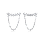 Diamond Chain Stud Earrings