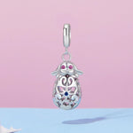 Easter Bunny with Floral Egg Dangle Charm