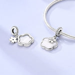 Elegant Mother of Pearl Clover & Flower Dangle Charm