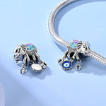 Elephant with Evil Eye & Horseshoe Charm