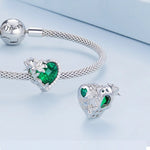 Floral Heart Crystal Birthstone Charms