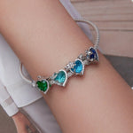 Floral Heart Crystal Birthstone Charms