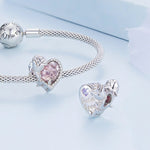 Floral Heart Crystal Birthstone Charms
