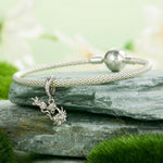 Flower Violin Pink Heart Charm