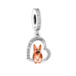 German Shepherd Dog Heart Charm