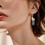 Giraffe Drop Earrings with Enamel Details