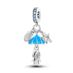Glow in the Dark Jellyfish Clam and Starfish Triple Dangle Charm