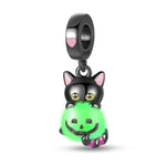 Glow in the Dark Luminous Cat with Pumpkin Dangle Charm