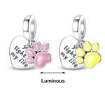 Glow in the Dark Luminous Paws Dangle Charm