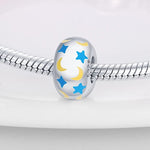 Glow in the Dark Luminous Stars & Moon Round Charm