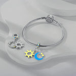 Glow in the Dark Luminous Sun and Moon with Stars Dangle Charm