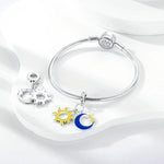 Glow in the Dark Luminous Sun and Moon with Stars Dangle Charm