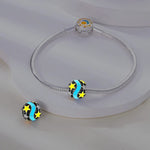 Glow in the Dark Luminous Yellow Star Blue Ribbon Charm