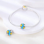 Glow in the Dark Luminous Yellow Star Blue Ribbon Charm