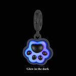 Glow in the Dark Pink Paw Print Dangle Charm
