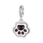 Glow in the Dark Pink Paw Print Dangle Charm