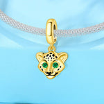 Golden Cheetah Dangle Charm
