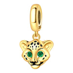 Golden Cheetah Dangle Charm