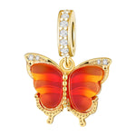 Golden Monarch Butterfly Dangle Charm