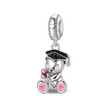 Graduation Celebration Teddy Bear Dangle Charm