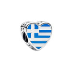 Greece Flag Heart Charm
