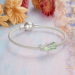Green Dragonfly and Rose Charm