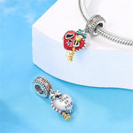 Halloween Heart Skeleton Charm with Key