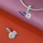 Halloween Witch Hat & Heart Dangle Charm