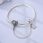 Heart & Cross Charm Bracelet with Bible Safety Chain