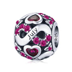 Infinite Love Zircon Heart Birthstone Charms