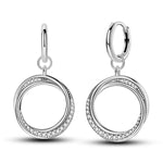 Infinity Circle Drop Earrings with Cubic Zirconia Accents